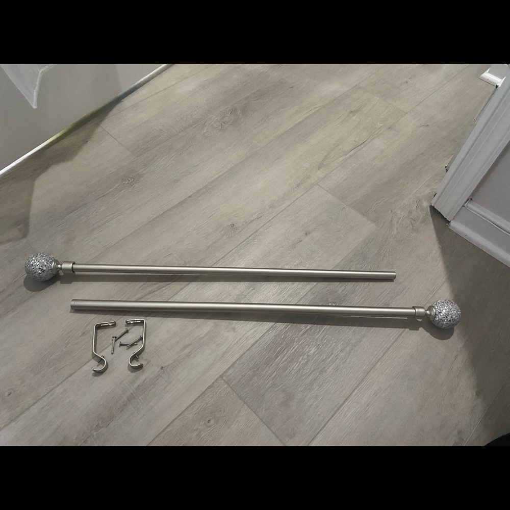 Crystal encrusted curtain rod